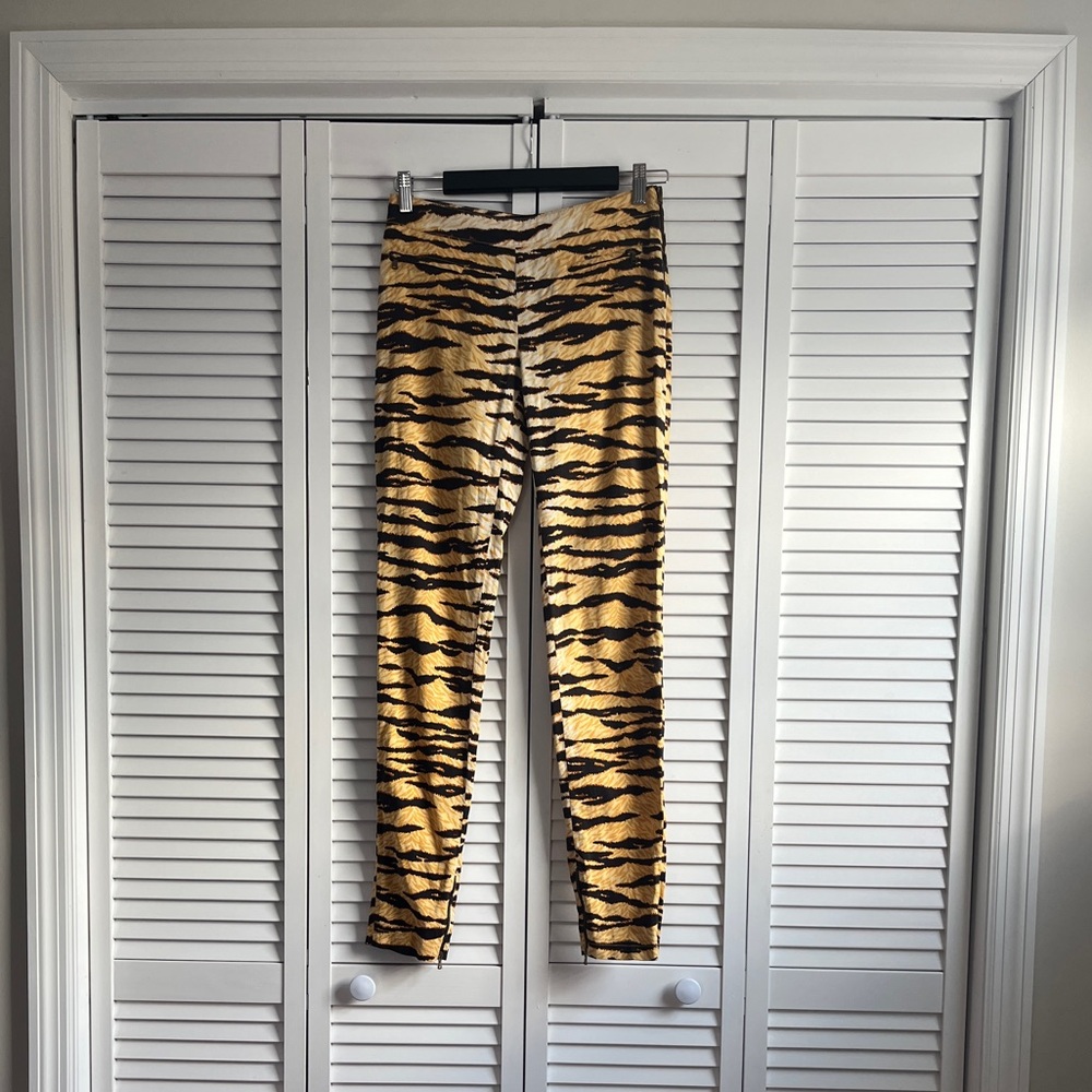 DOLCE & GABBANA Zippered Pants in Tiger Print
